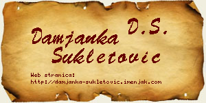 Damjanka Šukletović vizit kartica